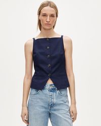J.Crew - Button-Up Cutaway Tank Top - Lyst