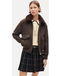 J.Crew - Wool-Blend Bomber Jacket With Removable Faux-Fur Collar - Lyst