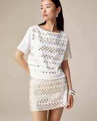 J.Crew - Limited-Edition Embellished T-Shirt With Floral Appliqués - Lyst