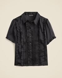 J.Crew - Sheer Ruffle-Trim Button-Up Top - Lyst