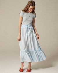 J.Crew - Smocked-Waist Midi Skirt - Lyst