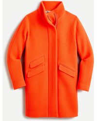 J.Crew Cocoon Coat In Italian Stadium-cloth Wool - Orange