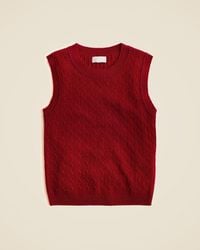 J.Crew - Cashmere Cable-Knit Sweater Shell With Contrast Trim - Lyst