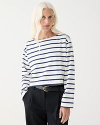 J.Crew - Cropped Boatneck T-Shirt - Lyst