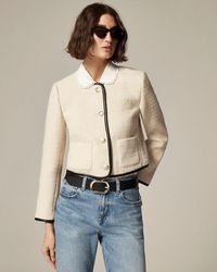 J.Crew - Tweed Lady Jacket With Leather Trim - Lyst