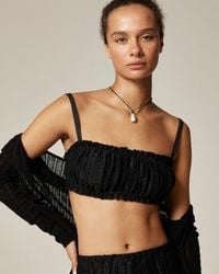 J.Crew - Gathered Linen-Blend Bra Top - Lyst