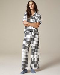 J.Crew - Dreamy Cotton-Blend Short-Sleeve Pajama Pant Set - Lyst