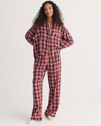 J.Crew - Flannel Long-Sleeve Cropped Pajama Pant Set - Lyst