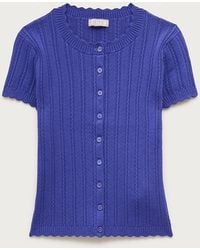 J.Crew - Jackie Pointelle Short-Sleeve Cardigan - Lyst