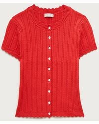 J.Crew - Jackie Pointelle Short-Sleeve Cardigan - Lyst