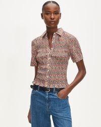 J.Crew - Smocked Short-Sleeve Button-Down Shirt - Lyst