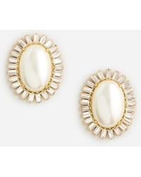 J.Crew - Oversized Faux- And Crystal Stud Earrings - Lyst