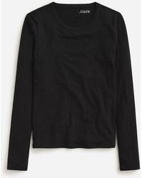 J.Crew - Stretch Linen-Blend Crewneck Long-Sleeve T-Shirt - Lyst