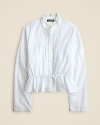 J.Crew - Lace-Trim Cinched-Waist Top - Lyst