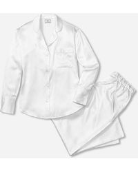 J.Crew Petite Plume Flannel Pajama Set in White | Lyst
