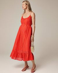 J.Crew - Oval Eyelet Midi Dress - Lyst