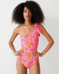 J.Crew - Bow One-Shoulder One-Piece Swimsuit - Lyst