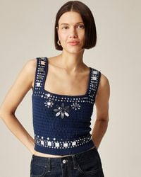 J.Crew - Sweater-Tank With Hand-Embellished Mirrors - Lyst