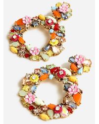 J.Crew - Colorful Floral Hoop Earrings - Lyst