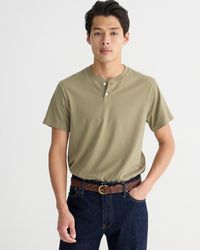 J.Crew - Tall Short-Sleeve Sueded Cotton Henley - Lyst