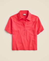 J.Crew - Featherweight Cashmere Short-Sleeve Sweater-Polo - Lyst