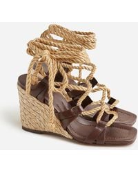 J.Crew - Made-In-Spain Rope Lace-Up High-Heel Sandals - Lyst