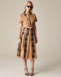 J.Crew - Collection Cropped Button-Up Shirt With Floral Sequins - Lyst
