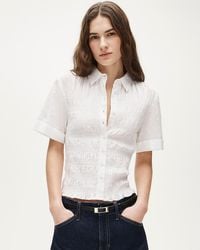 J.Crew - Smocked Button-Up Short-Sleeve Shirt - Lyst