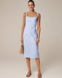 J.Crew - Squareneck Seamed Midi Dress - Lyst