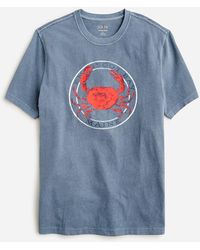 J.Crew - Vintage-Wash Cotton Crab Graphic T-Shirt - Lyst