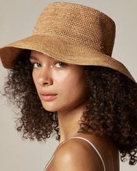 J.Crew - Wide-Brim Raffia Bucket Hat - Lyst