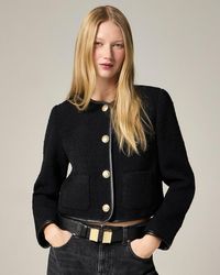 J.Crew - Tweed Lady Jacket With Leather Trim - Lyst