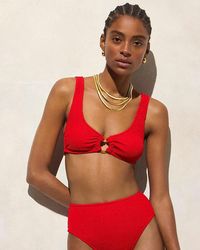 J.Crew - Claudia O-Ring Scrunchie Bikini Top - Lyst