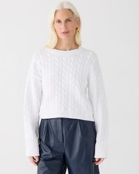 J.Crew - Cable-Knit Cropped Sweater - Lyst