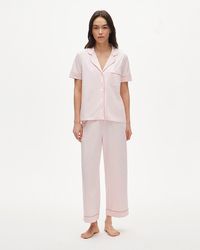 J.Crew - Dreamy Cotton-Blend Short-Sleeve Pajama Pant Set - Lyst