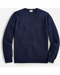 J.Crew Cotton Piqué-stitch Crewneck Sweater - Blue