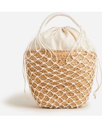 J.Crew Sedona Basket Bag In Straw - White