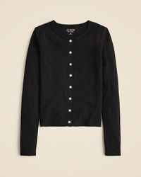 J.Crew - Feather Jersey Crewneck Cardigan - Lyst