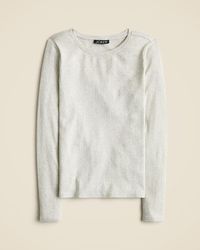 J.Crew - Vintage Rib Long-Sleeve T-Shirt With Embellishments - Lyst