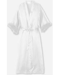 J.Crew - Petite Plume Silk Robe With Feathers - Lyst