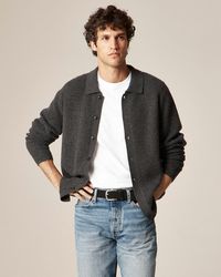 J.Crew - Midweight Cashmere Waffle-Knit Polo Cardigan Sweater - Lyst