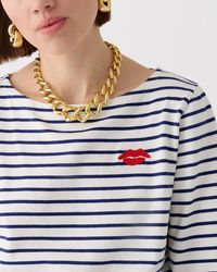 J.Crew - Classic Mariner Cloth Boatneck T-Shirt With Embroidery - Lyst