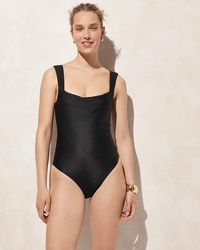 J.Crew - Long-Torso Ruched Squareneck One-Piece Swimsuit - Lyst