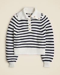 J.Crew - Ribbed Cotton Button-Collar Sweater - Lyst