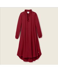 J.Crew Luxe Pima Cotton Garbo Nightgown - Red
