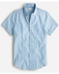 J.Crew - Short-Sleeve Organic Chambray Shirt - Lyst