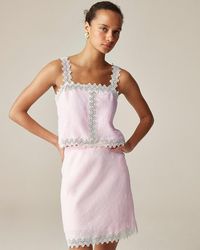 J.Crew - Lace-Trim Squareneck Tank Top - Lyst
