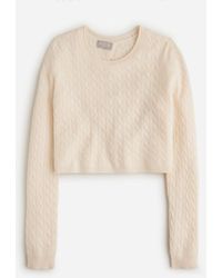 J.Crew - Collection Cashmere Cable-Knit Tie-Back Cropped Sweater - Lyst