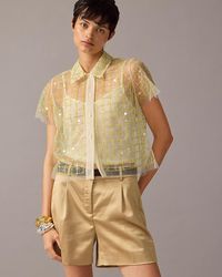 J.Crew - Collection Cropped Gamine Shirt With Patterned Sequins - Lyst