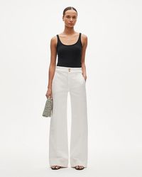 J.Crew - Petite Denim Trouser Jean With Stacked Buttons - Lyst